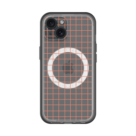 スリムプロテクションプレミアムケース with MagSafe［ オリジナル - 推し色チェック - オレンジ ］