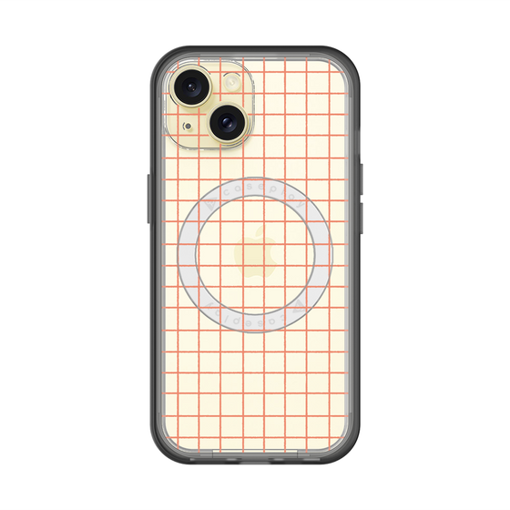 スリムプロテクションプレミアムケース with MagSafe［ オリジナル - 推し色チェック - オレンジ ］