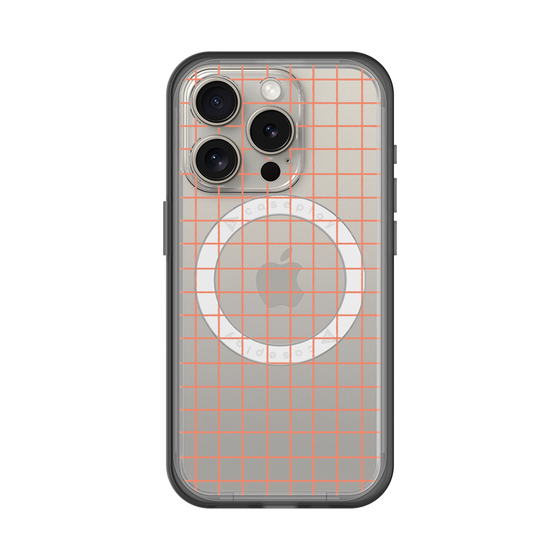 スリムプロテクションプレミアムケース with MagSafe［ オリジナル - 推し色チェック - オレンジ ］