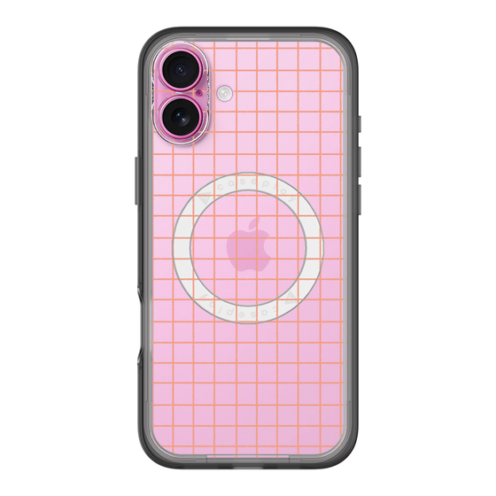 スリムプロテクションプレミアムケース with MagSafe［ オリジナル - 推し色チェック - オレンジ ］