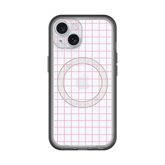 スリムプロテクションプレミアムケース with MagSafe［ オリジナル - 推し色チェック - ピンク ］