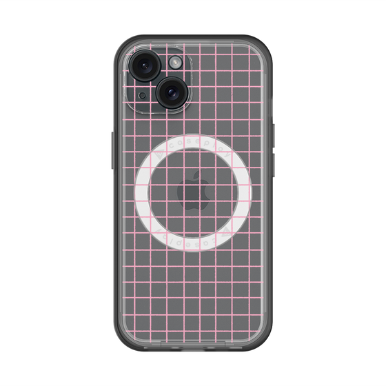 スリムプロテクションプレミアムケース with MagSafe［ オリジナル - 推し色チェック - ピンク ］