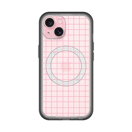 スリムプロテクションプレミアムケース with MagSafe［ オリジナル - 推し色チェック - ピンク ］