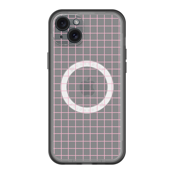 スリムプロテクションプレミアムケース with MagSafe［ オリジナル - 推し色チェック - ピンク ］