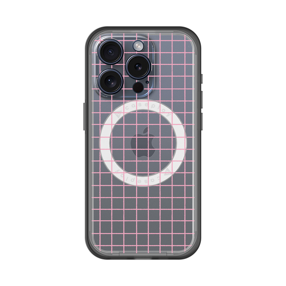 スリムプロテクションプレミアムケース with MagSafe［ オリジナル - 推し色チェック - ピンク ］