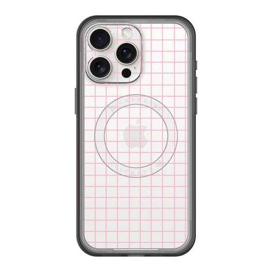 スリムプロテクションプレミアムケース with MagSafe［ オリジナル - 推し色チェック - ピンク ］