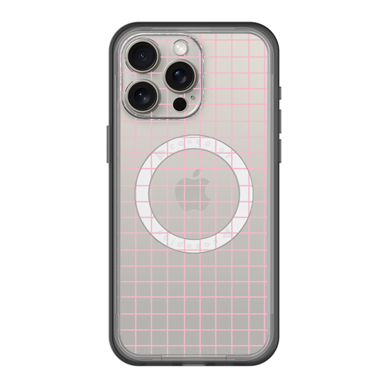 スリムプロテクションプレミアムケース with MagSafe［ オリジナル - 推し色チェック - ピンク ］