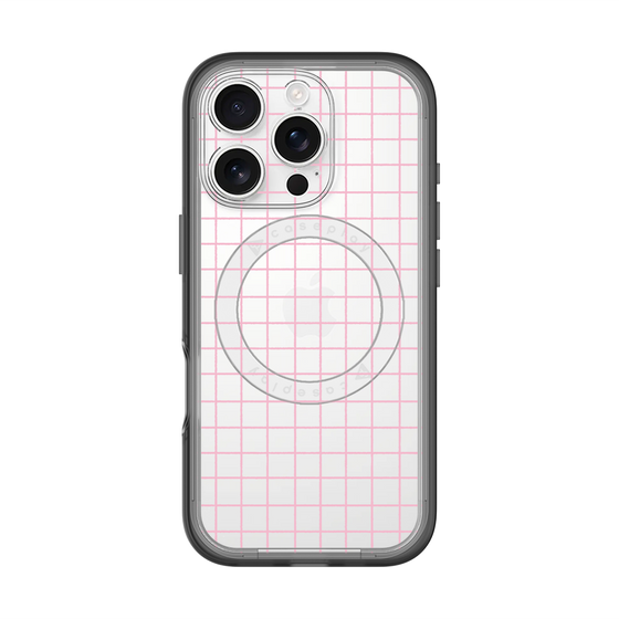 スリムプロテクションプレミアムケース with MagSafe［ オリジナル - 推し色チェック - ピンク ］