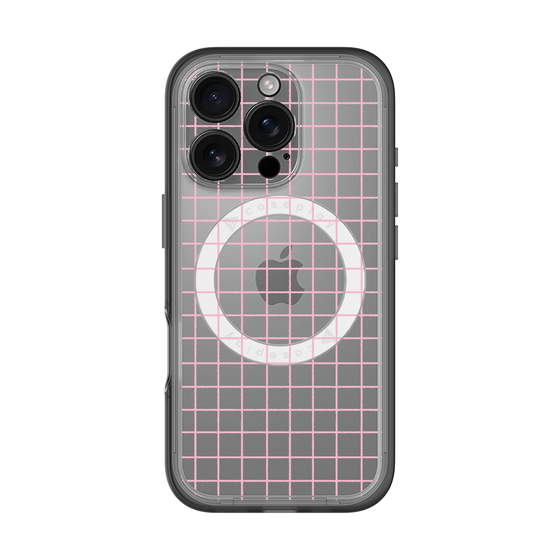 スリムプロテクションプレミアムケース with MagSafe［ オリジナル - 推し色チェック - ピンク ］