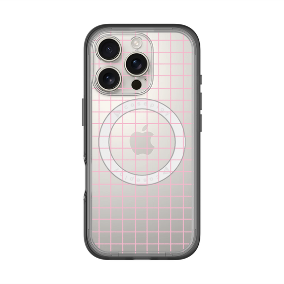 スリムプロテクションプレミアムケース with MagSafe［ オリジナル - 推し色チェック - ピンク ］