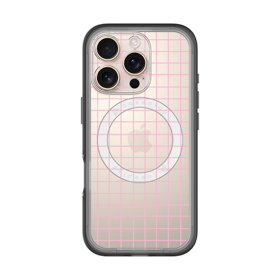 スリムプロテクションプレミアムケース with MagSafe［ オリジナル - 推し色チェック - ピンク ］