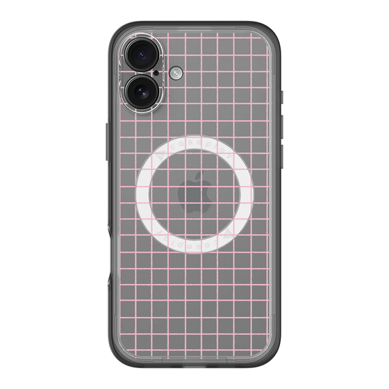 スリムプロテクションプレミアムケース with MagSafe［ オリジナル - 推し色チェック - ピンク ］