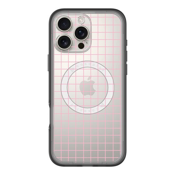 スリムプロテクションプレミアムケース with MagSafe［ オリジナル - 推し色チェック - ピンク ］