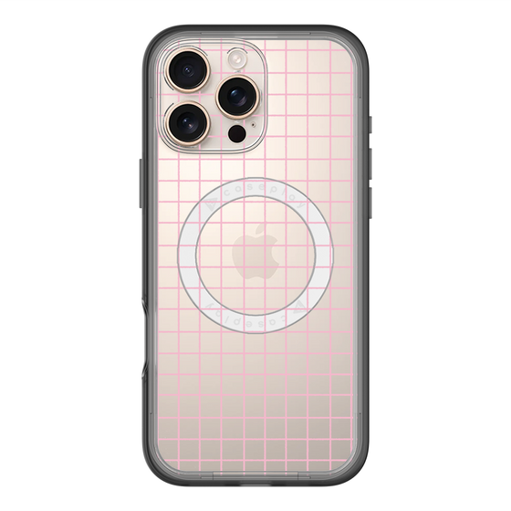スリムプロテクションプレミアムケース with MagSafe［ オリジナル - 推し色チェック - ピンク ］
