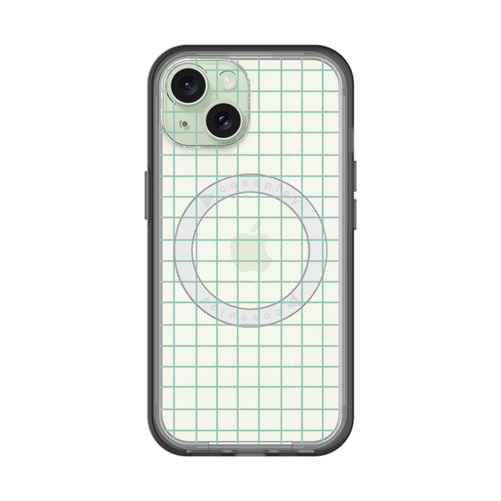 スリムプロテクションプレミアムケース with MagSafe［ オリジナル - 推し色チェック - グリーン ］