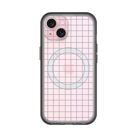スリムプロテクションプレミアムケース with MagSafe［ オリジナル - 推し色チェック - パープル ］