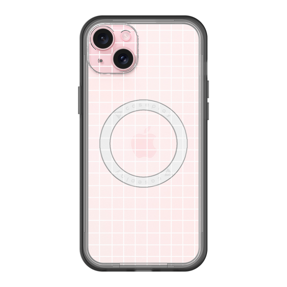 スリムプロテクションプレミアムケース with MagSafe［ オリジナル - 推し色チェック - ホワイト ］