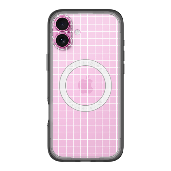 スリムプロテクションプレミアムケース with MagSafe［ オリジナル - 推し色チェック - ホワイト ］