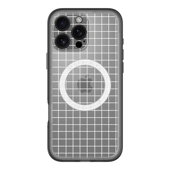 スリムプロテクションプレミアムケース with MagSafe［ オリジナル - 推し色チェック - ホワイト ］