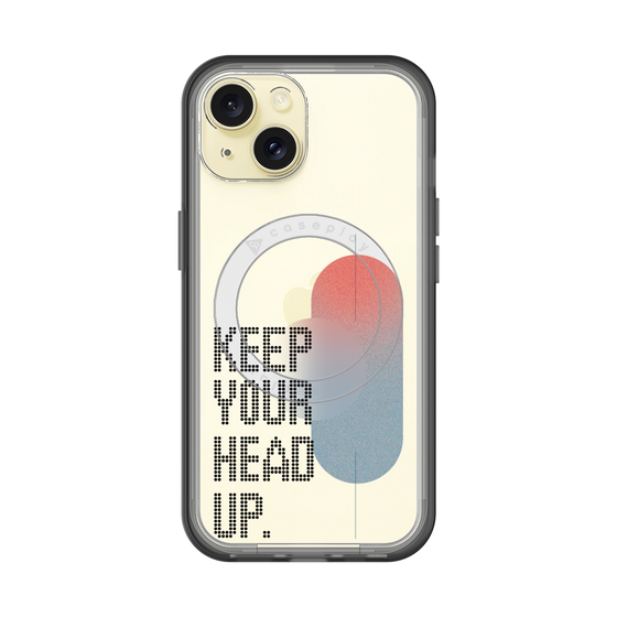 スリムプロテクションプレミアムケース with MagSafe［ オリジナル - ドットオーバーレイ - KEEP YOUR HEAD UP/A ］