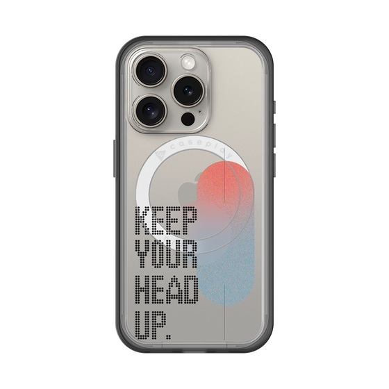 スリムプロテクションプレミアムケース with MagSafe［ オリジナル - ドットオーバーレイ - KEEP YOUR HEAD UP/A ］