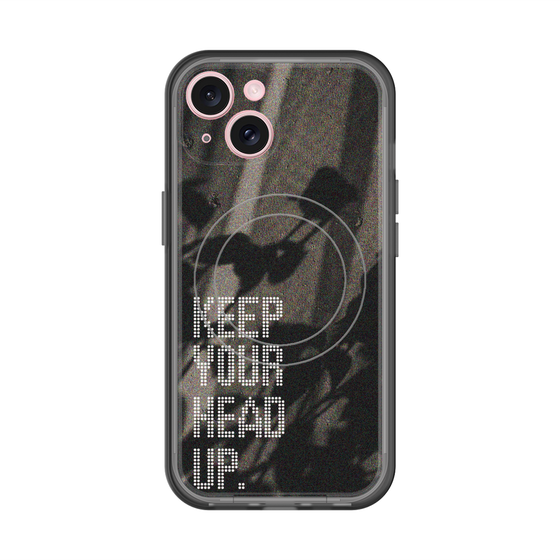 スリムプロテクションプレミアムケース with MagSafe［ オリジナル - ドットオーバーレイ - KEEP YOUR HEAD UP/B ］