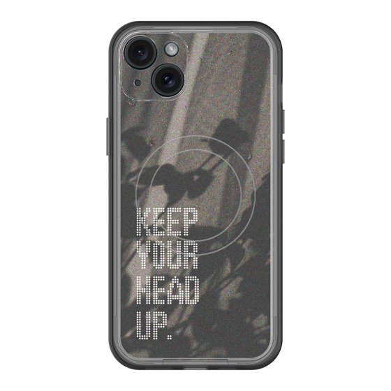スリムプロテクションプレミアムケース with MagSafe［ オリジナル - ドットオーバーレイ - KEEP YOUR HEAD UP/B ］