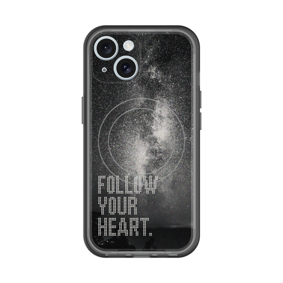 スリムプロテクションプレミアムケース with MagSafe［ オリジナル - ドットオーバーレイ - FOLLOW YOUR HEART/C ］