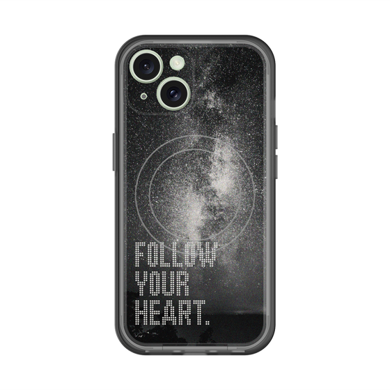 スリムプロテクションプレミアムケース with MagSafe［ オリジナル - ドットオーバーレイ - FOLLOW YOUR HEART/C ］
