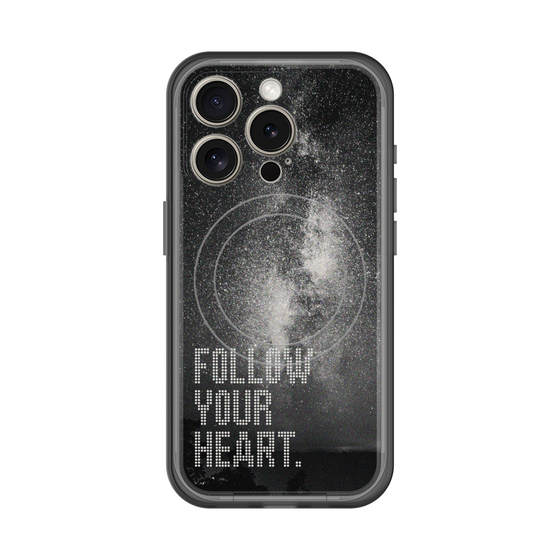 スリムプロテクションプレミアムケース with MagSafe［ オリジナル - ドットオーバーレイ - FOLLOW YOUR HEART/C ］