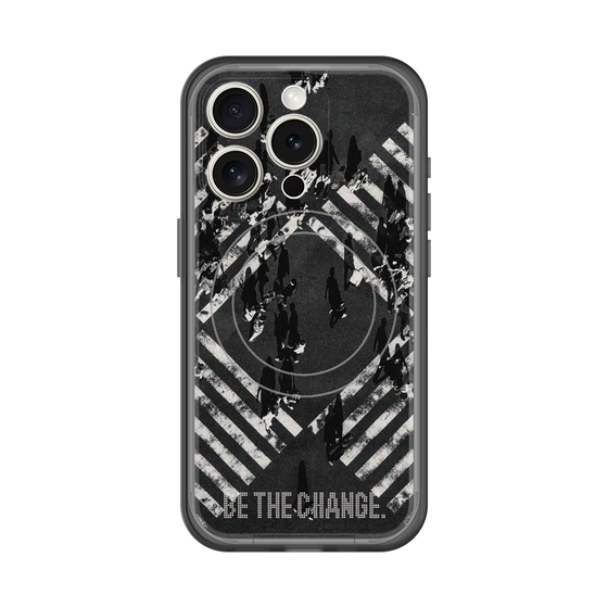 スリムプロテクションプレミアムケース with MagSafe［ オリジナル - ドットオーバーレイ - BE THE CHANGE/B ］