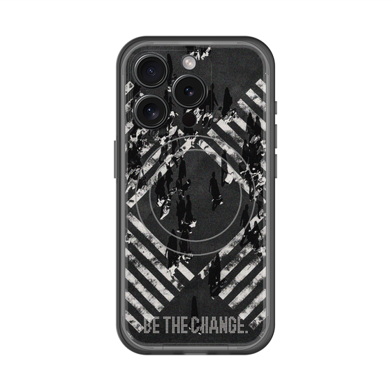 スリムプロテクションプレミアムケース with MagSafe［ オリジナル - ドットオーバーレイ - BE THE CHANGE/B ］