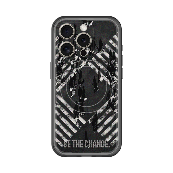 スリムプロテクションプレミアムケース with MagSafe［ オリジナル - ドットオーバーレイ - BE THE CHANGE/B ］