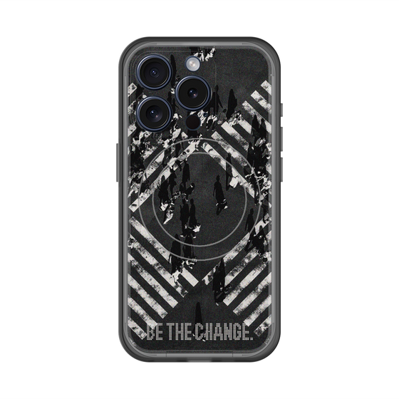 スリムプロテクションプレミアムケース with MagSafe［ オリジナル - ドットオーバーレイ - BE THE CHANGE/B ］