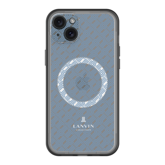 スリムプロテクションプレミアムケース with MagSafe［ LANVIN COLLECTION - ロゴパターン - ブルー ］