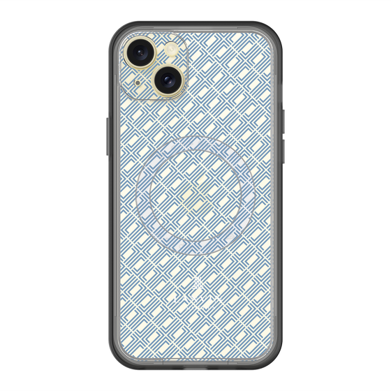 スリムプロテクションプレミアムケース with MagSafe［ LANVIN COLLECTION - ロゴパターン - ブルー ］
