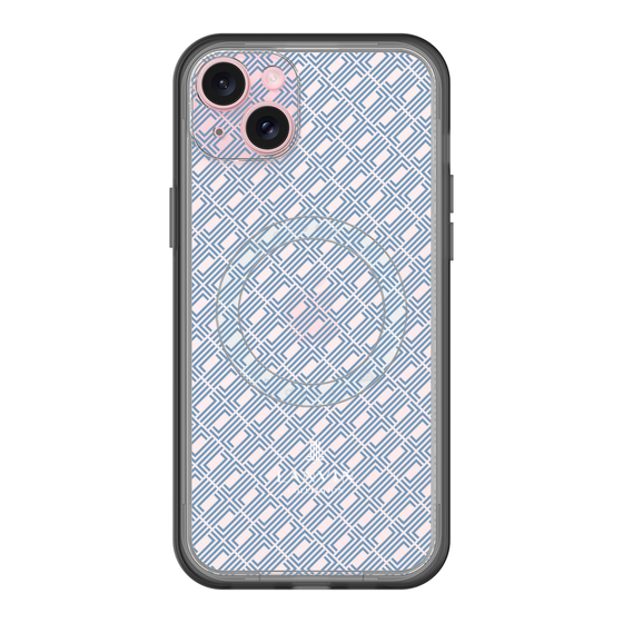 スリムプロテクションプレミアムケース with MagSafe［ LANVIN COLLECTION - ロゴパターン - ブルー ］