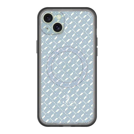 スリムプロテクションプレミアムケース with MagSafe［ LANVIN COLLECTION - ロゴパターン - ブルー ］