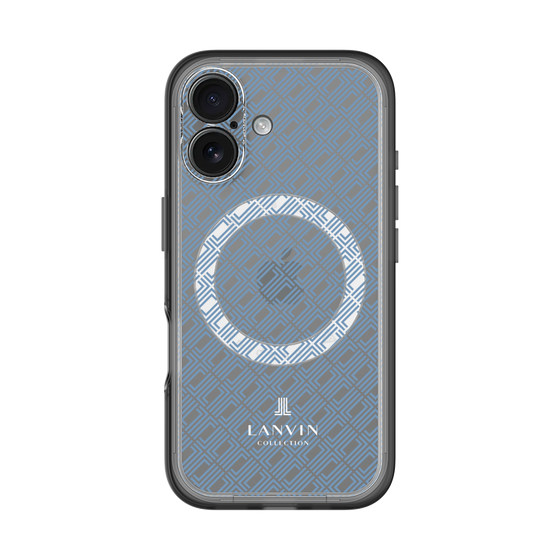 スリムプロテクションプレミアムケース with MagSafe［ LANVIN COLLECTION - ロゴパターン - ブルー ］