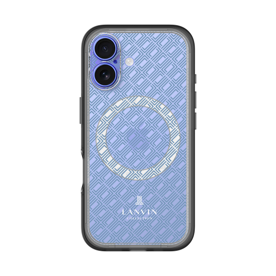 スリムプロテクションプレミアムケース with MagSafe［ LANVIN COLLECTION - ロゴパターン - ブルー ］