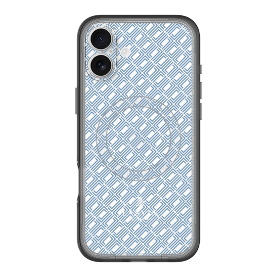 スリムプロテクションプレミアムケース with MagSafe［ LANVIN COLLECTION - ロゴパターン - ブルー ］
