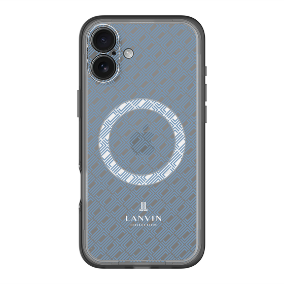 スリムプロテクションプレミアムケース with MagSafe［ LANVIN COLLECTION - ロゴパターン - ブルー ］