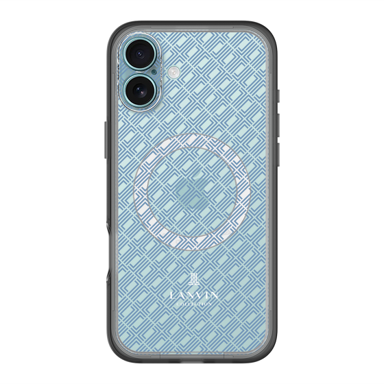 スリムプロテクションプレミアムケース with MagSafe［ LANVIN COLLECTION - ロゴパターン - ブルー ］