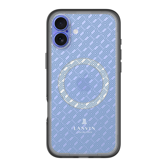 スリムプロテクションプレミアムケース with MagSafe［ LANVIN COLLECTION - ロゴパターン - ブルー ］