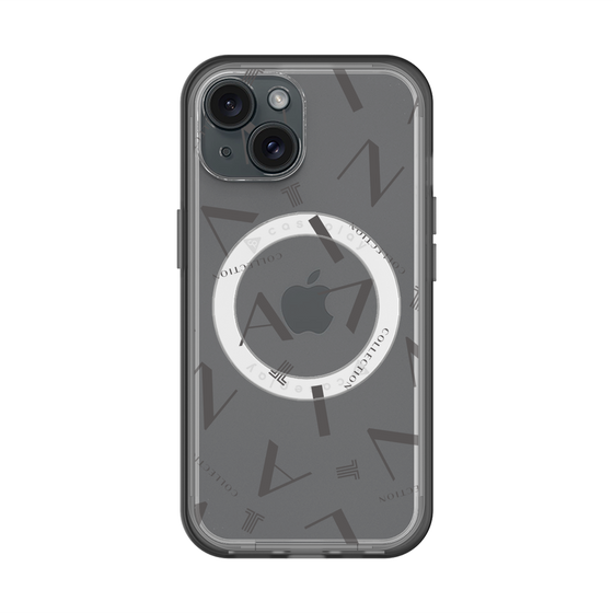 スリムプロテクションプレミアムケース with MagSafe［ LANVIN COLLECTION - タイポグラフィ - グレー ］