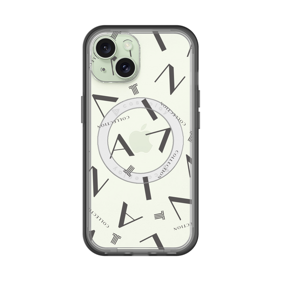 スリムプロテクションプレミアムケース with MagSafe［ LANVIN COLLECTION - タイポグラフィ - グレー ］