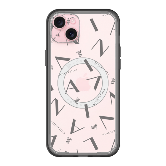 スリムプロテクションプレミアムケース with MagSafe［ LANVIN COLLECTION - タイポグラフィ - グレー ］