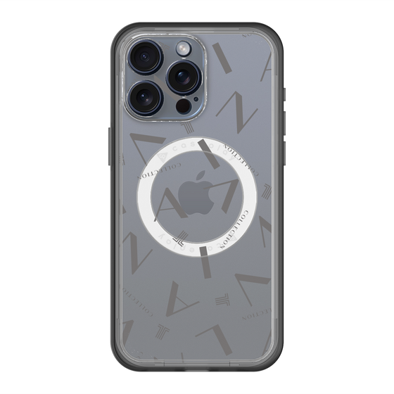 スリムプロテクションプレミアムケース with MagSafe［ LANVIN COLLECTION - タイポグラフィ - グレー ］