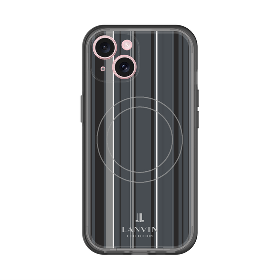 スリムプロテクションプレミアムケース with MagSafe［ LANVIN COLLECTION - ストライプ - グレー ］