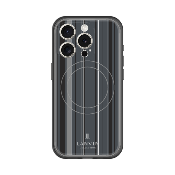 スリムプロテクションプレミアムケース with MagSafe［ LANVIN COLLECTION - ストライプ - グレー ］